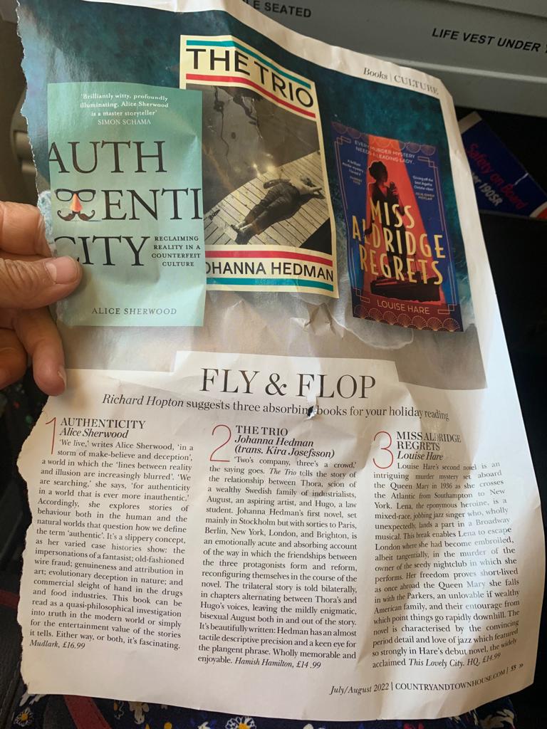 AliceVSherwood's tweet photo. Shout-out and thanks to @richard_hopton and the stylish crew @countryandtown for including my #AuthenticityBook as one of their 'absorbing books for holiday reading'. https://t.co/ntOcRw07be