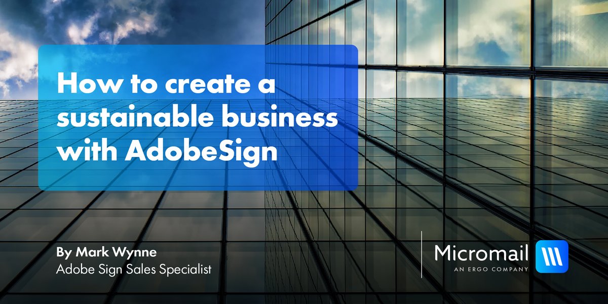 micromail's tweet photo. It is possible for businesses to have less impact on the environment. And it’s not only possible, but it’s also highly necessary. Check out our latest blog post and learn more about creating a sustainable business with #adobe Sign: https://t.co/1i31072bgb
#sustainability #cloud https://t.co/uuaLON5Dy2