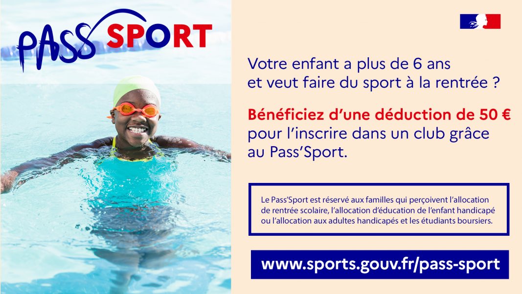 CdosHteLoire's tweet photo. ￼📣 Le Pass’Sport revient en 2022 pour une nouvelle édition. De nombreux bénéficiaires seront éligibles du 1er juin au 31 décembre 2022.
￼
Retrouvez toutes les informations sur la page du ministère mise à jour avec des pièces complémentaires :
https://t.co/iUIF3aF24W https://t.co/yeLf3h7q43