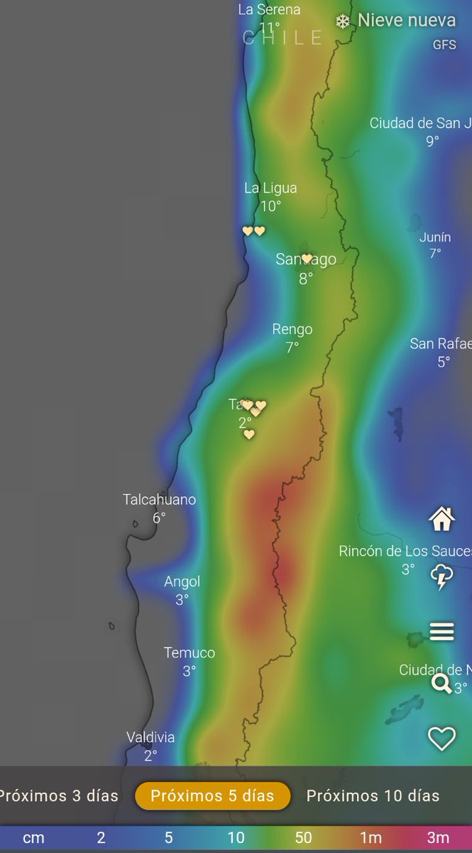EdoWeatherman's tweet photo. ❄️Nieve a baja altura❄️
La noche de este miércoles / madrugada de jueves la isoterma bajará a 1000 mts en la zona central, es posible que haya sectores donde caiga agua nieve / ❄️ sobre 300-600 mts de altura.
El jueves nevará en el norte chico a 600-1000 mts.
Posible ❄️ en Talca. https://t.co/Dc0c3oZ8D5