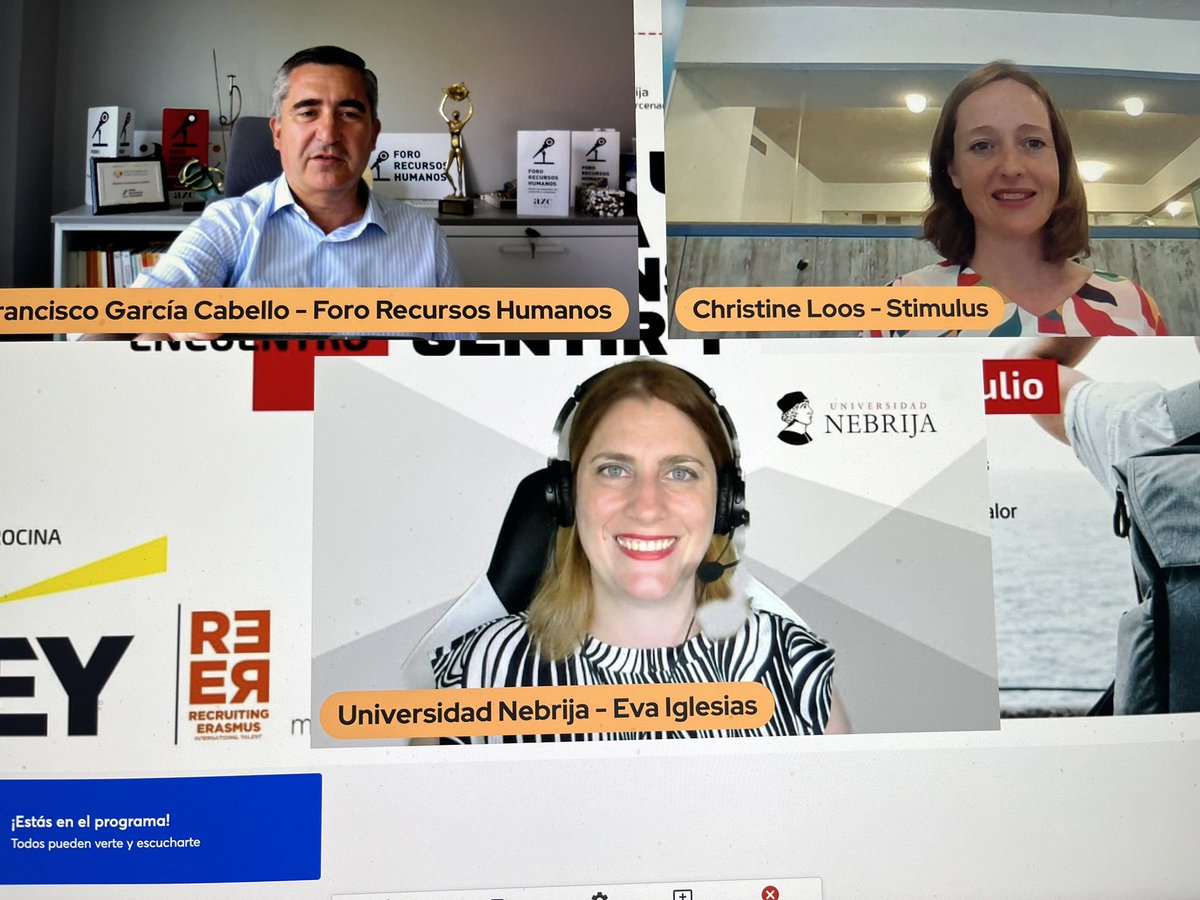 frangcabello's tweet photo. Hoy Segundo día #escuelaverano @ForoRRHH @Nebrija con @EY_Spain @RecruitErasmus @DKVSeguros @openhr_soft @Fundmashumano Sesión de mañana apasionante sobre “comunicación interna y comunicacion” y esta trade con #Chistine Loos directora de @Stimulus_es y experta en salud/HR https://t.co/IbsHsx99Ra