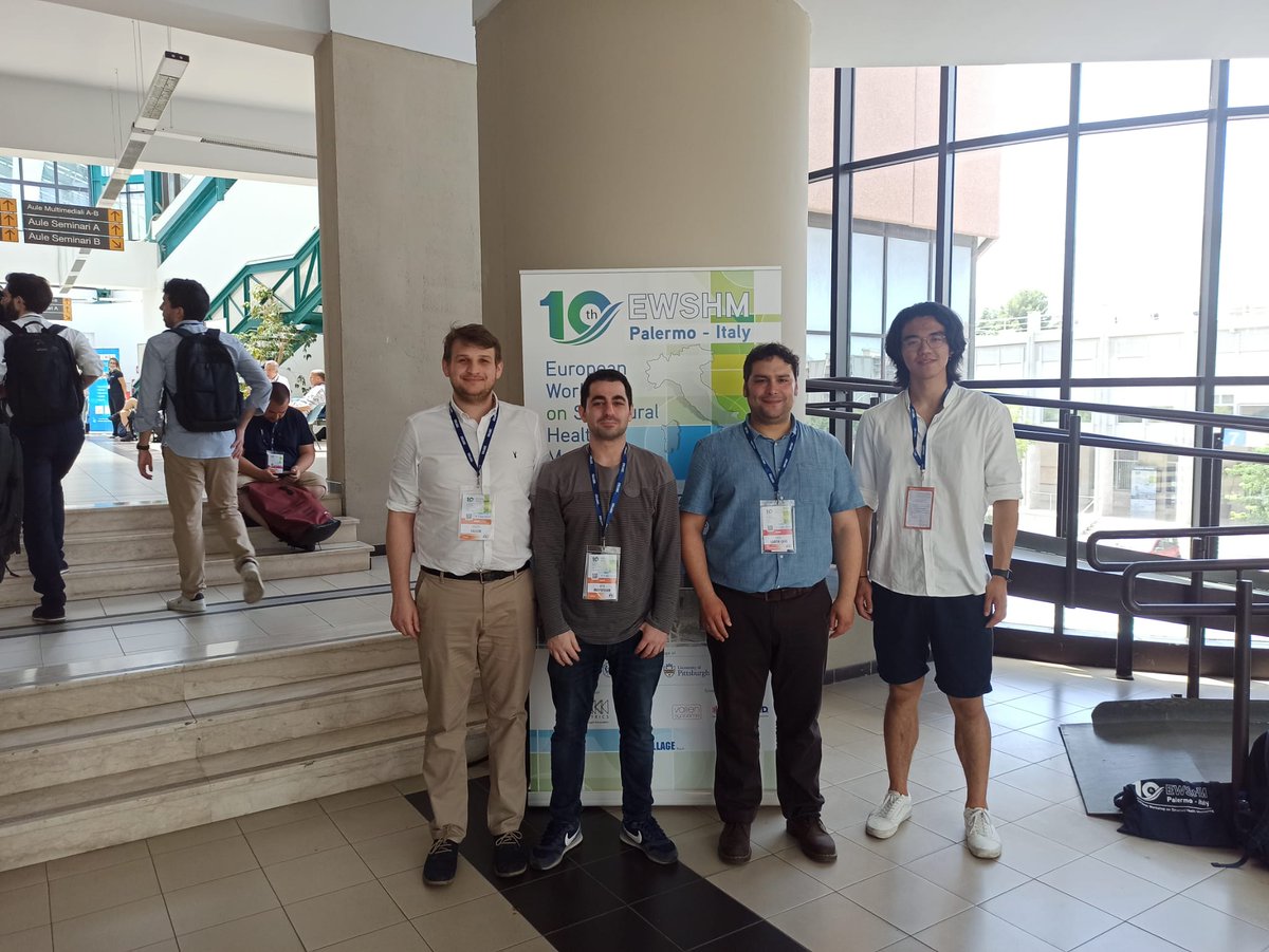 isDynamics_UoE's tweet photo. Proud of our colleagues who participated in #EWSHM2022, and congratulations to Kevin Qu and David Garcia Cava who received a Best Student Paper Award for their contribution towards scour detection in mono-pile offshore wind turbines sponsored by @fugro. @SchoolOfEng_UoE https://t.co/w90ixIsJtY