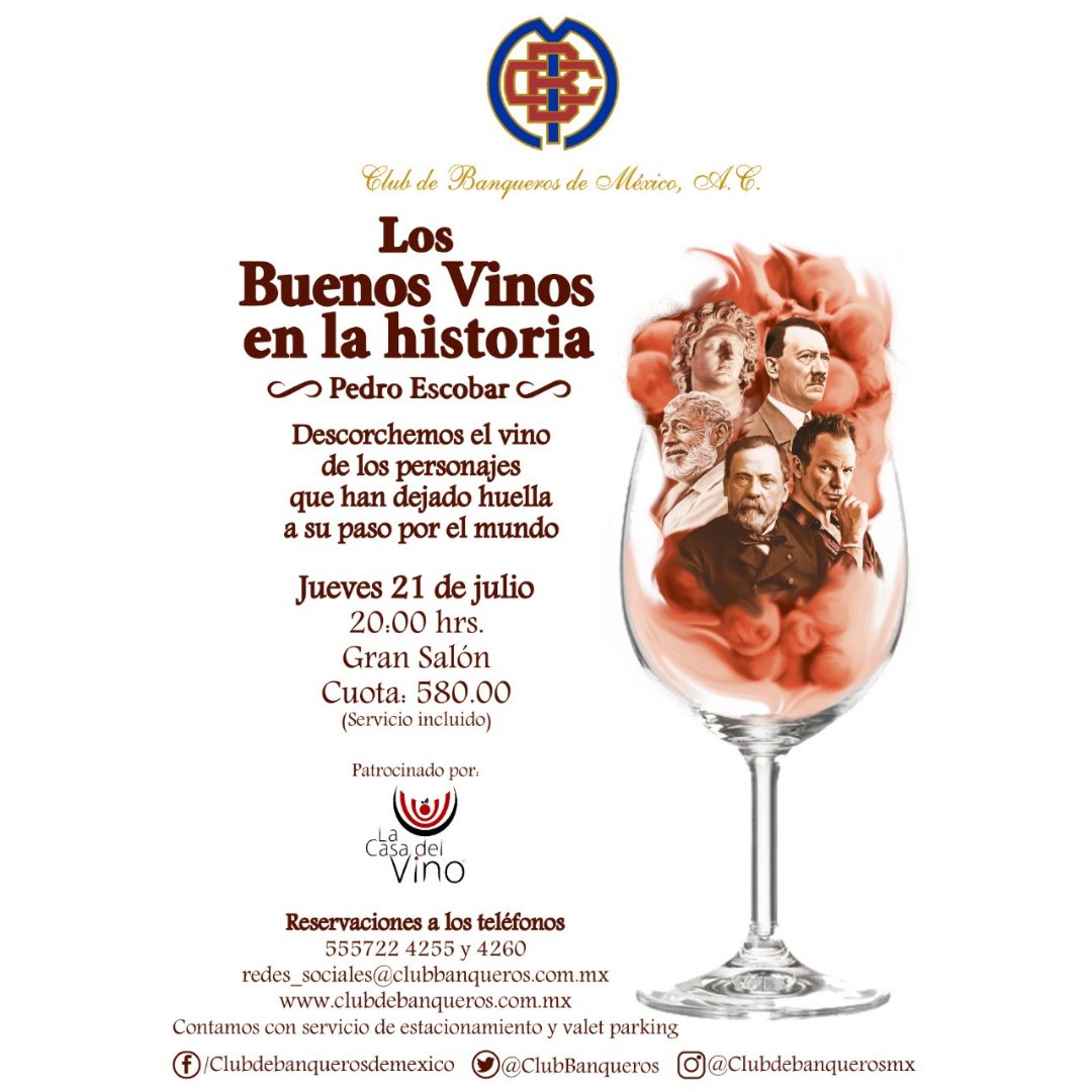 Disfruta de los buenos vinos en la historia, a través de nuestra cata de vinos con nuestros amigos <a href="/p_escobarg/">pedro escobar</a> y #lacasadelvino Informes y reservaciones a los teléfonos: 555722 4255 y 4260 redes_sociales@clubbanqueros.com.mx
#catadevinoscdmx #centrohistoricocdmx