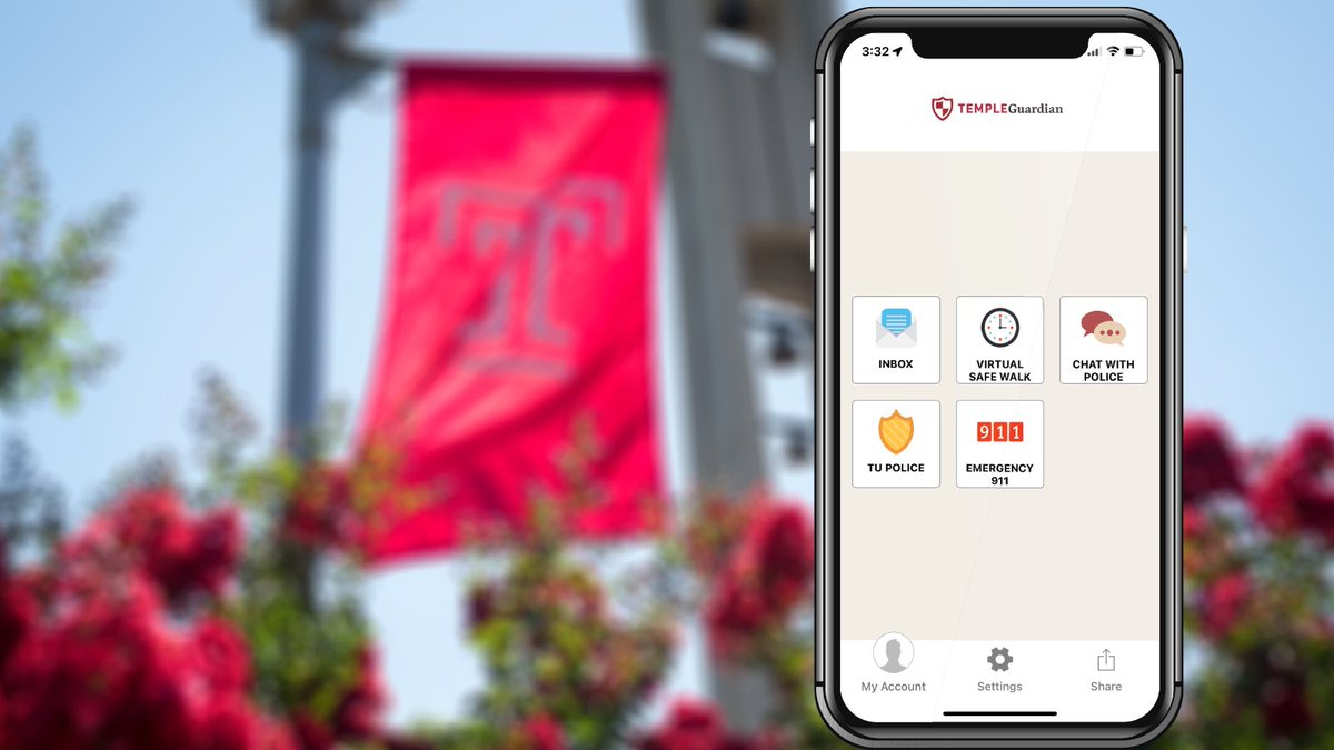 TempleUniv's tweet photo. DYK? Temple University offers a free, personal safety app called #TempleGuardianApp, a one-touch personal safety mobile app that allows students, faculty and staff to connect directly with Temple University Police. To download: https://t.co/XZyRDZBjKq https://t.co/a18RGQBxWJ