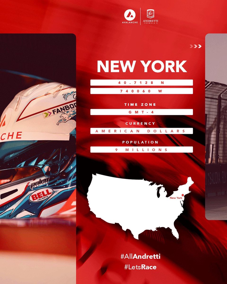AndrettiFE's tweet image. New York #TrackGuide 🇺🇸🗽⚡️

Everything you need to know about the #NewYorkEPrix 👉🏼⚡️

🏆 @FIAFormulaE World Championship
🏎 R11 &amp;amp; R12 
📍New York, USA 
🏁 Brooklyn Circuit
📆 16-17 July 
⏰ 13:00 (Local time) 
📺 fiaformulae.com/watch
📱Tag us using #LetsRace !