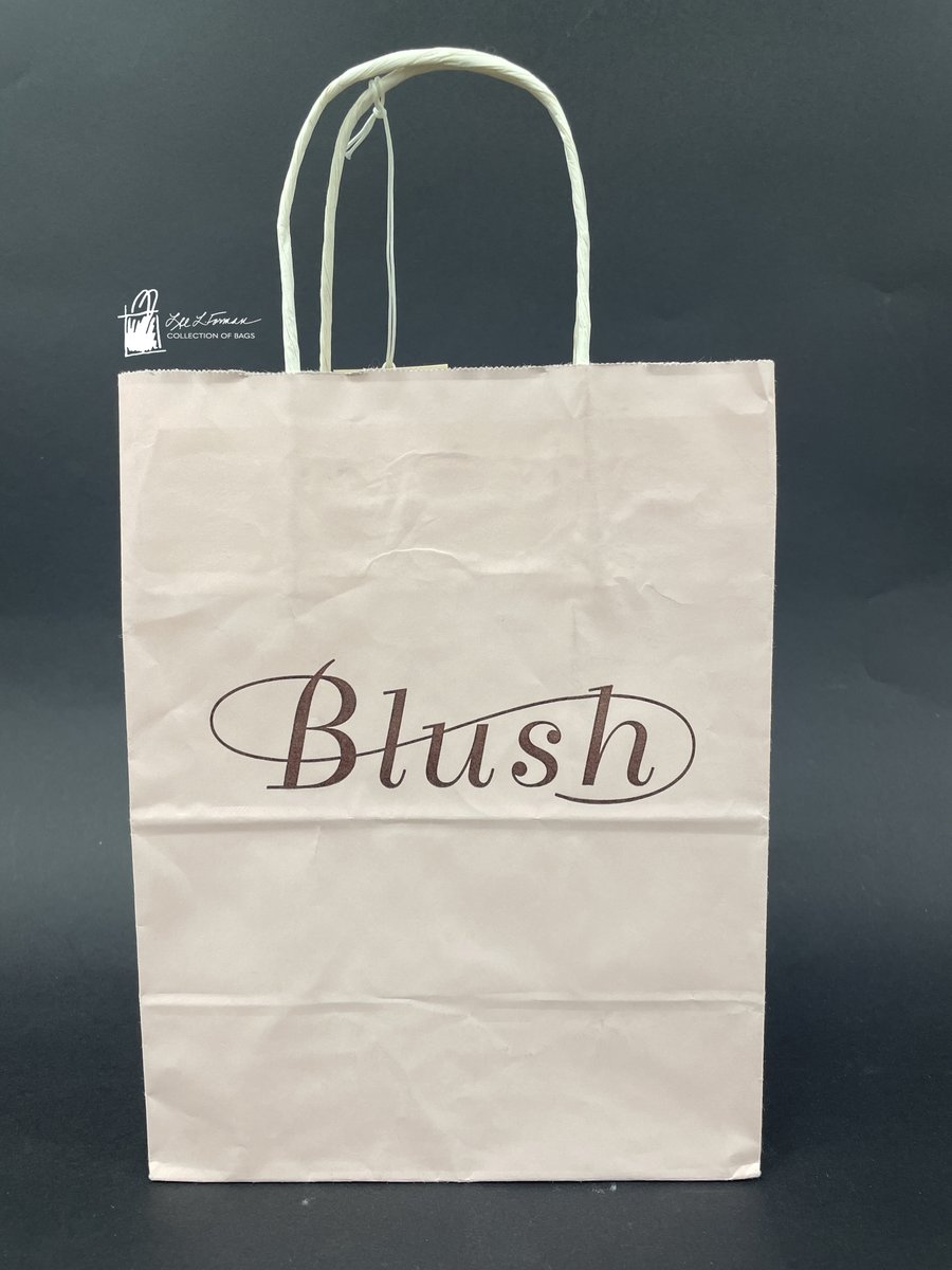 193/365: Research on the bags in the Lee L. Forman Collection of Bags is an ongoing process. For today's bag we are calling out to you: Do you recognize the font logo on this bag? The bag reveals only the name 'Blush' with a call to recycle printed on the bottom.