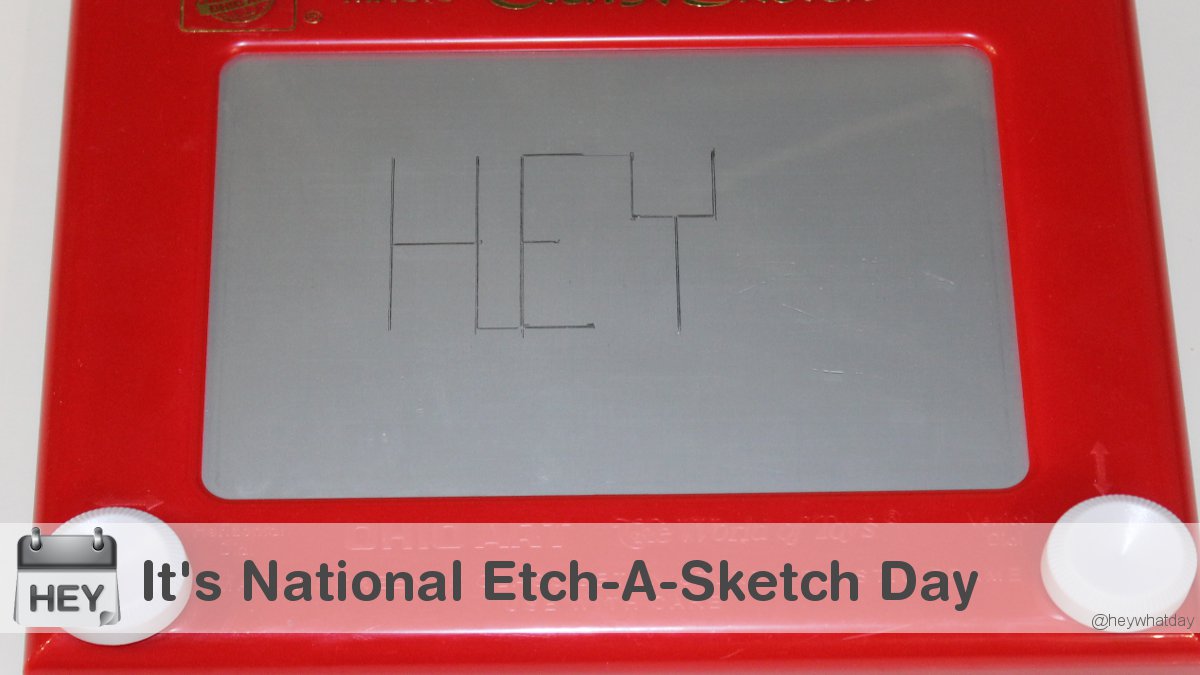 HeyWhatDay's tweet photo. It's National Etch-A-Sketch Day!
#EtchASketchDay #NationalEtchASketchDay #Toy https://t.co/1KbMesZ5kd