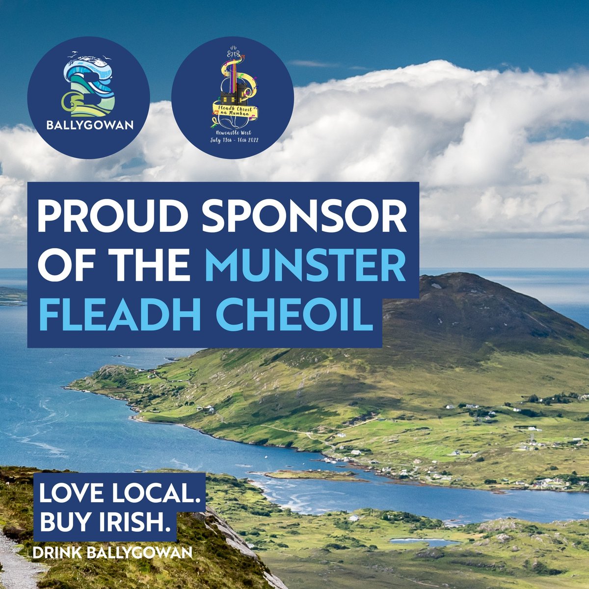 The home of Ballygowan presents <a href="/FleadhNaMumhan/">MunsterFleadh</a> 2022 and we are thrilled to announce we are the proud sponsor of the event! 🎉There will be a bit of craic agus ceoil and of course some Ballygowan so don’t miss out 🎼 🍀 #Fleadhcheoil2022 #Ballygowan #Newcastlewest