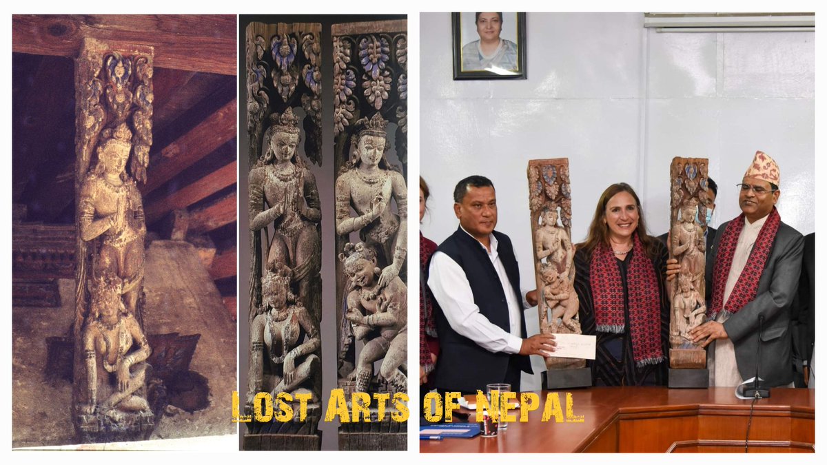 FAITH RESTORED 

A Pair of 12th/13th Century Wooden Struts, Stolen in the 1980s From Narayana Temple, Hyumata, Located by Lost Arts of Nepal on 17th November 2021 in the Pritzker Collection, USA is Back.
<a href="/NHRCampaign/">Nepal Heritage Recovery Campaign</a> <a href="/r0shanmishra/">Roshan Mishra</a> <a href="/artcrimeprof/">find me on Bluesky</a> <a href="/poetryinstone/">vj @ poetryinstone 🇮🇳</a> <a href="/DrEmilineSmith/">Emiline Smith</a>