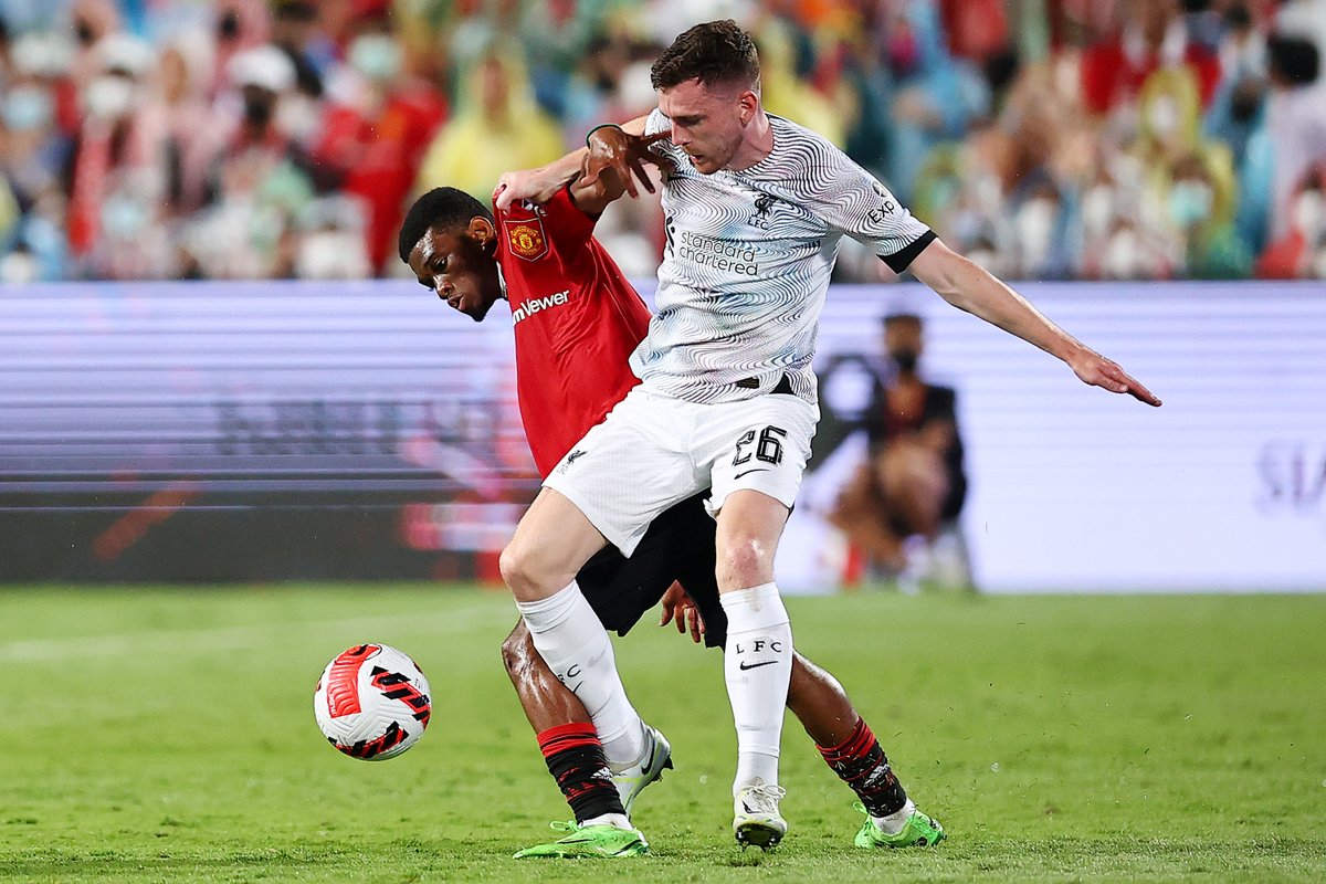 ManUtd's tweet photo. ⚔️ Battles all over the park.

The score remains 3-0 to United — keep going, Reds! 💪

#MUFC || #MUTOUR22 https://t.co/j4LKLlHGXg