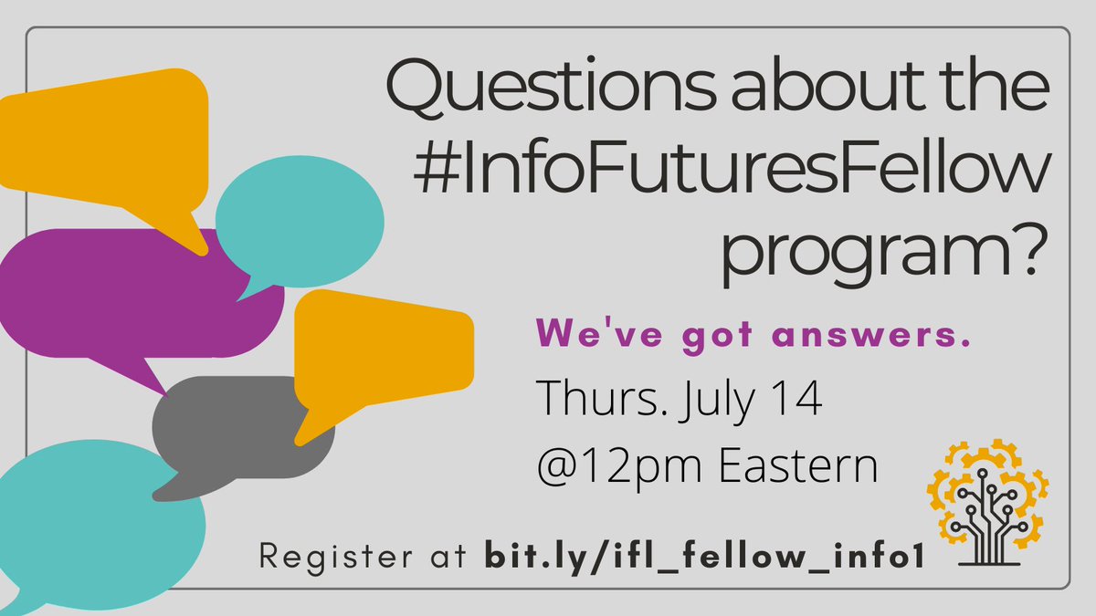 IFL_Brown's tweet photo. Curious about our new fellowship program? Join us Thursday, July 14, for a live session about #InfoFuturesFellow program and how to apply. Applications open Friday! Register at https://t.co/NAy5Rc1rrd https://t.co/Hn6SC31PoB