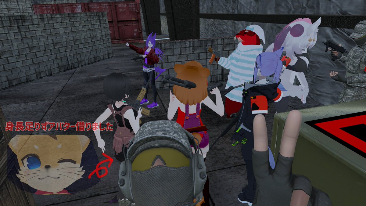 ko_o_n_'s tweet photo. 初イベント参加でVRサバゲーこと #VSGF の方行ってきました!!とても楽しかったので是非また参加したいです!
#VRChat https://t.co/c1070HDBVD