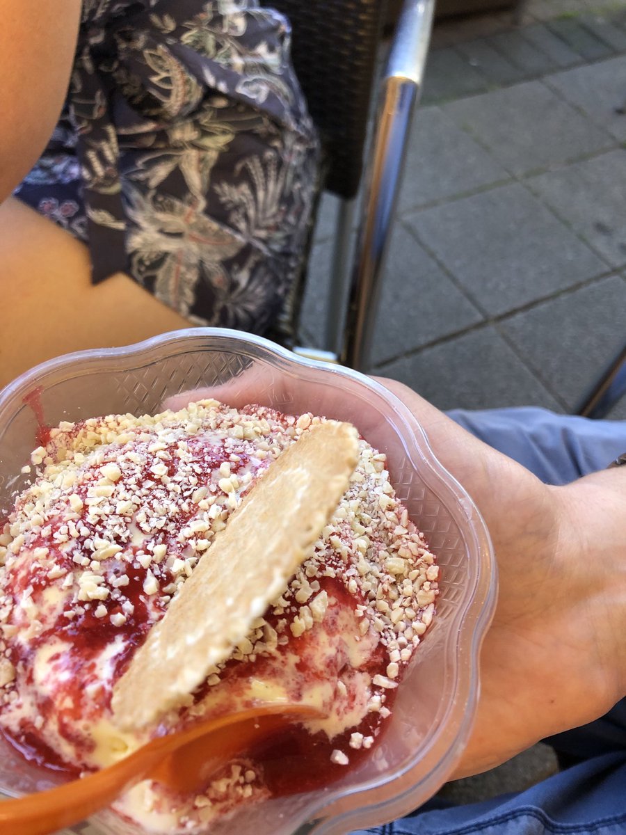 Spaghetti ice cream in Kehl Germany. Quick trip for lunch today #morefoodspicstocome  #foodteacheronvacation