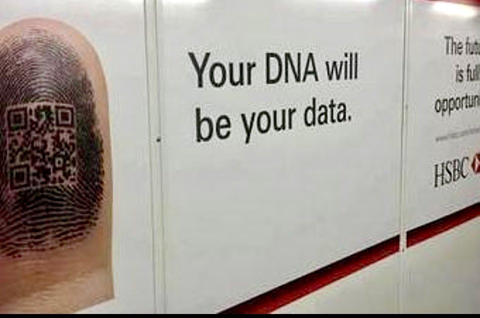 GoodShepherd316's tweet photo. Current ad running from HSBC bank:
“In the future,
your DNA will be your data.”

This is called predictive programming, and they are conditioning people to take the Mark.

It’s not conspiracy theory,
It’s Bible Prophecy.

#JESUS SAVES https://t.co/YoQk26QMVC
