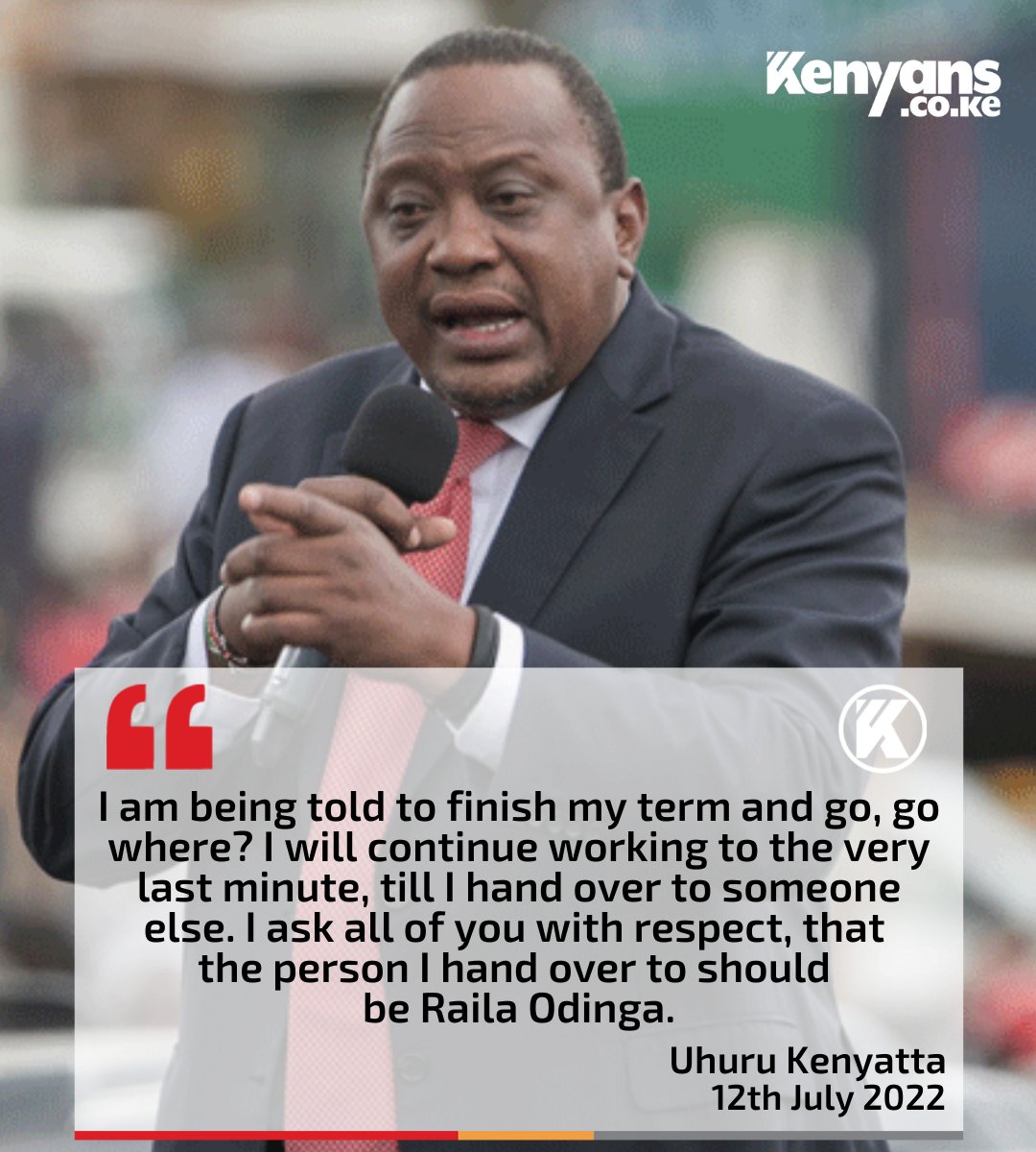 Kenyans's tweet photo. The person I hand over to should be Raila Odinga - President Uhuru https://t.co/XphQXbT0hW
