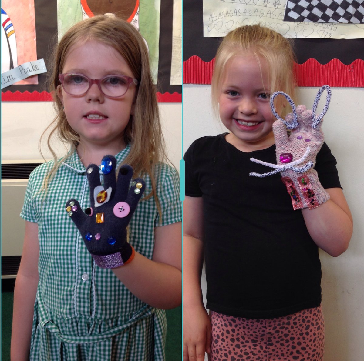 The year 2 children had a lovely morning with our parent helper creating their glove puppets.