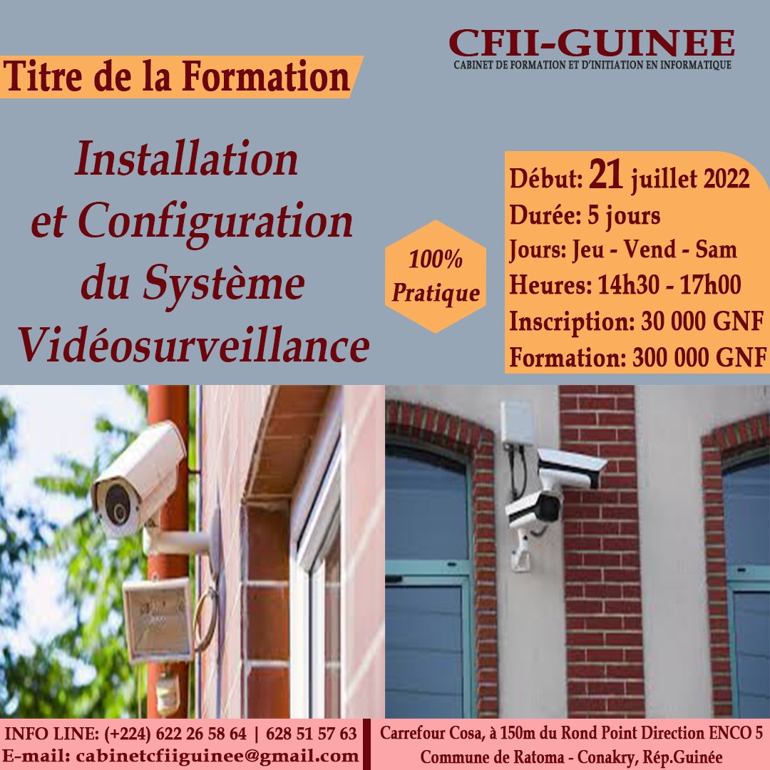 DSaliou3's tweet photo. #CFIIGUINÉE
INSTALLATION ET CONFIGURATION DU SYSTÈME DE VIDÉOSURVEILLANCE

👇👇👇👇👇👇👇👇👇 https://t.co/ZSjWYMCQnk