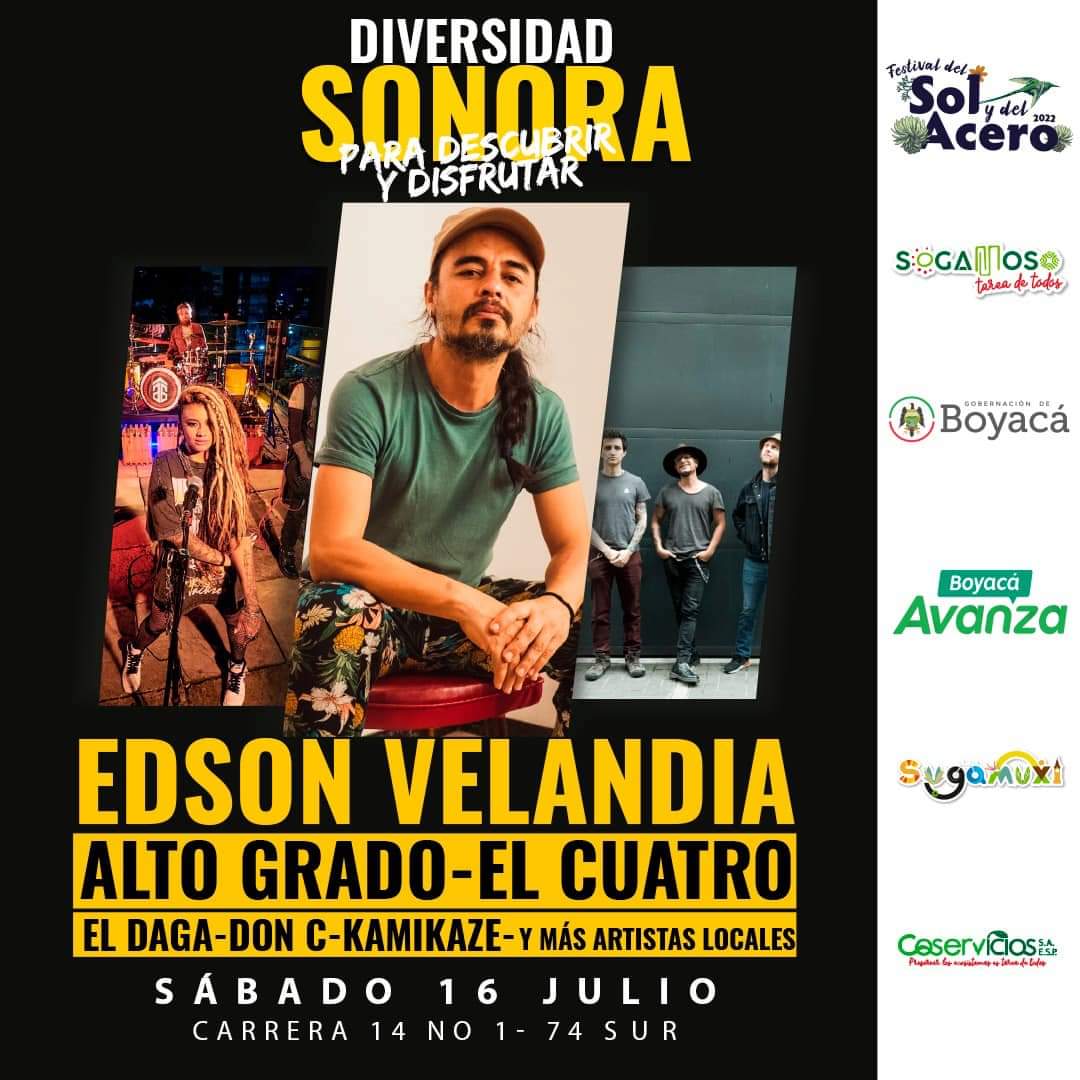 #Evento | Este sábado 16 de Julio en Sogamoso, acompaña a nuestro artista @elcuatromusica   junto con Edson Velandia y otros artistas, a tocar por la diversidad sonora para descubrir y disfrutar⚡️. 
¡No te lo pierdas!