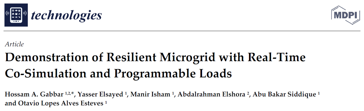 We are proud of the recent publications about the demonstration of our Microgrid with advanced resiliency and control features at Smart Energy Systems Lab, Ontario Tech University, <a href="/ontariotech_u/">Ontario Tech University</a>, <a href="/OT_VPResearch/">Ontario Tech Research</a>, doi.org/10.3390/techno…