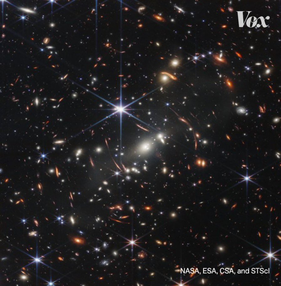 Sorry for the space posts but this is the coolest shit to happen in my lifetime (so far). The fact we can see thousands of galaxies from millions of years ago in our sky &amp; we can see deep space in detail is mindblowing. If you don’t think that’s cool, sorry you’re boring #nasa