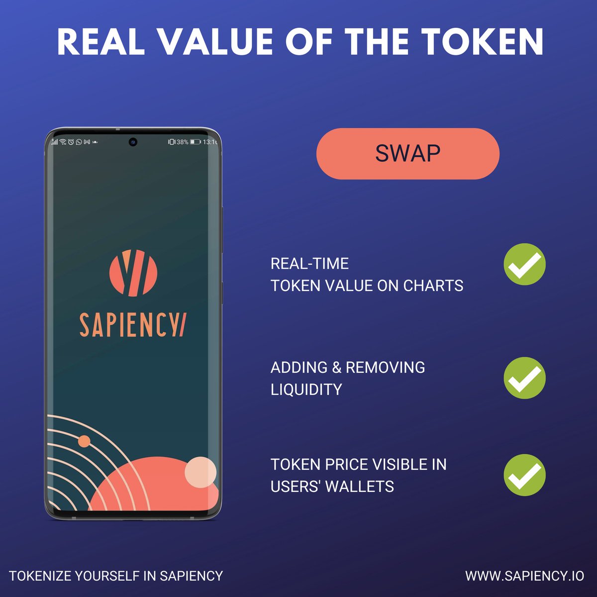 Thanks to the #SWAP function, token prices are objective, and users' wallets show the values of those tokens for which a market has been opened in the app.

Read more: sapiency.medium.com/swap-verified-…
