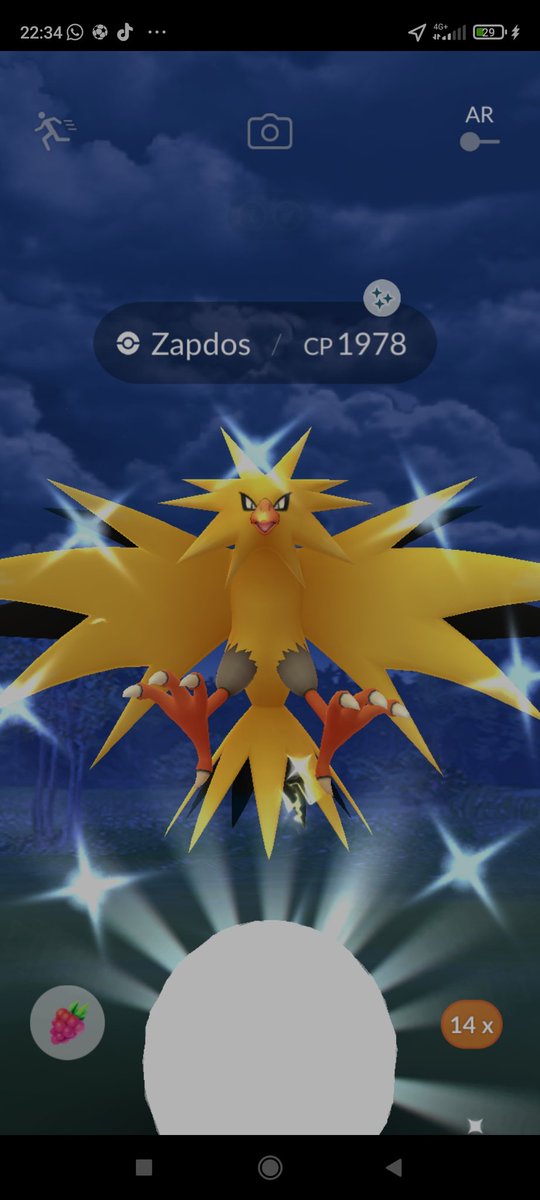 Rama_Wan's tweet photo. Finally I got it!

#PokemonGO #LegendaryPokemon #ShinyPokemon #ShinyZapdos https://t.co/Imxs8CMSJ9