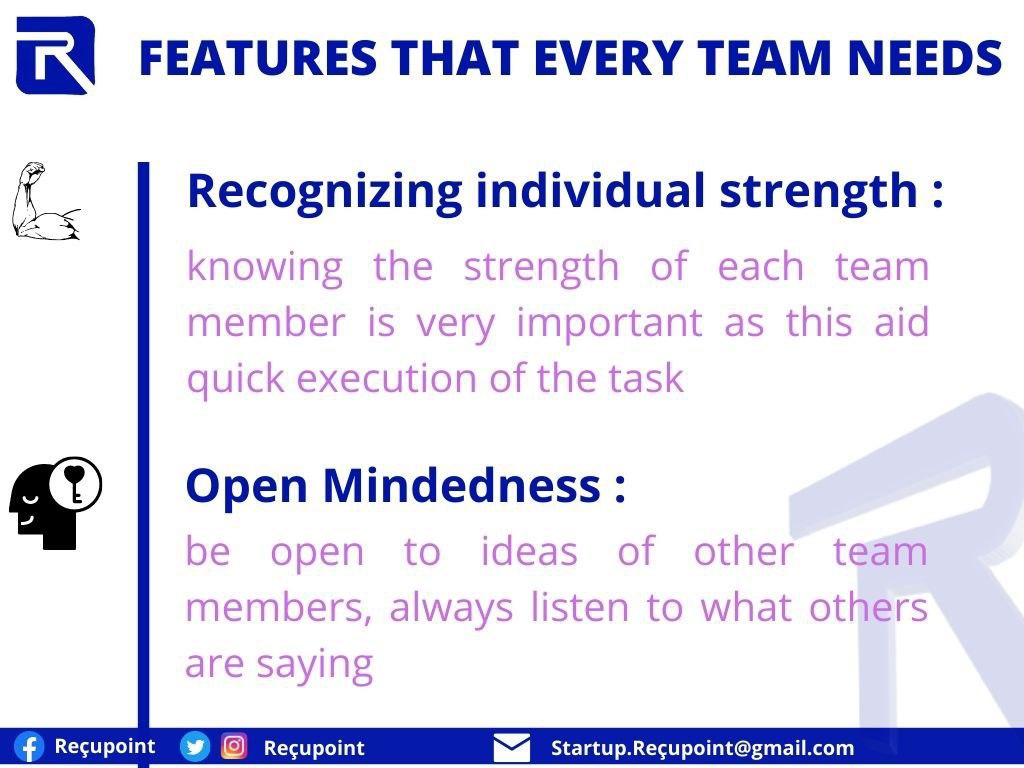 recupoint's tweet photo. Teamwork plays a very important role in the growth of every business or organization.
Teamwork ultimately contributes to the success of a business.

Here's a brief insight on teamwork and how helps in growing your business or brand👌

@NgSidehustle #startups #digitalskills https://t.co/yviYHXNgwU