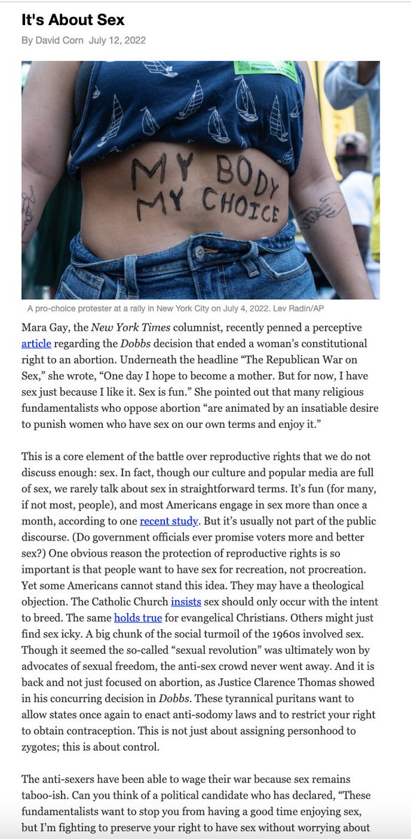 DavidCornDC's tweet photo. The social conservatives' war on abortion is part of their war on sex. I examine this in my #OurLand newsletter.

Plus, an Iran-contra flashback, and a dangerous state supreme court.

Please read/RT: https://t.co/wnmy7nqa02

Sign up for "Our Land" at https://t.co/lpMfGEtovY https://t.co/o3izmifHfM