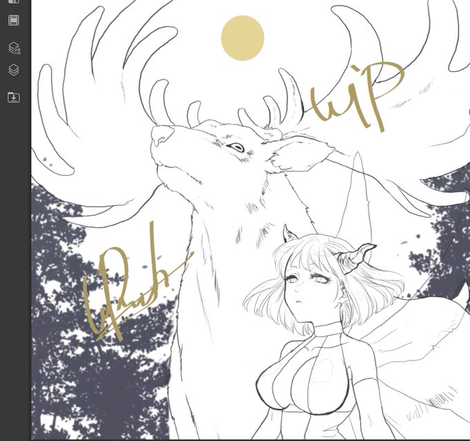 wip 線画でけた 