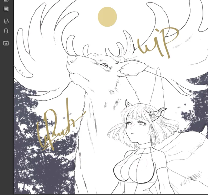 wip 線画でけた 