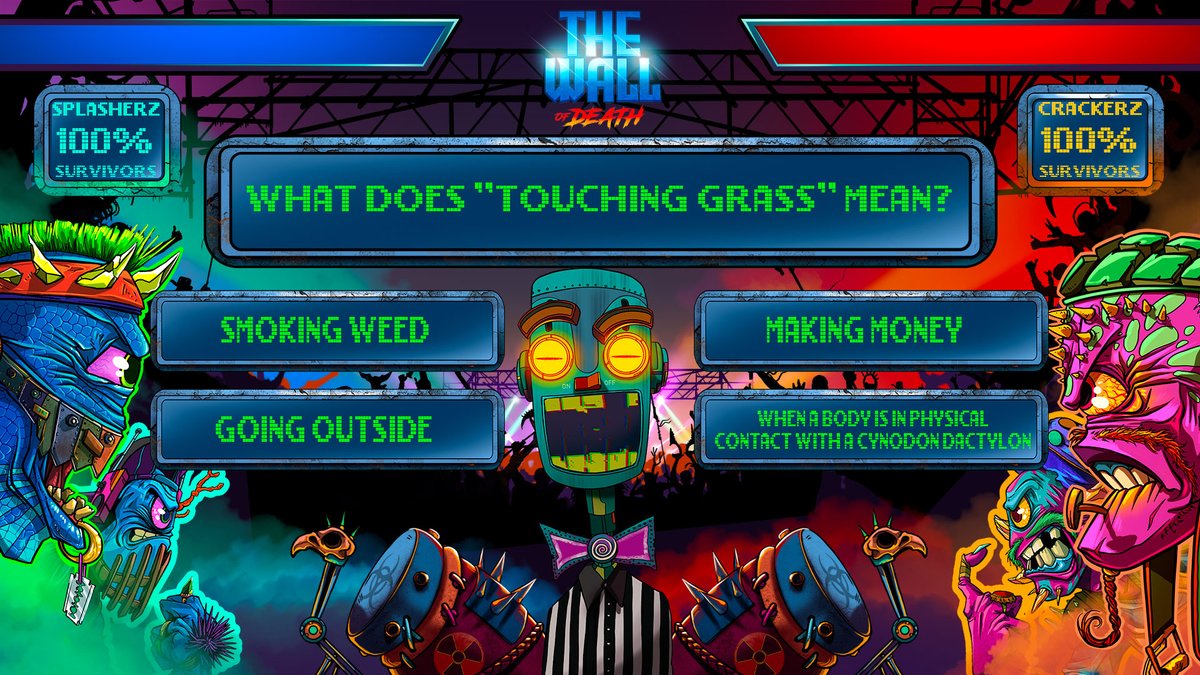 SplashnCracks's tweet photo. Answer to win a MintList spot

What does « touching grass » mean?
-Going outside
-Smoking weed
-Making money
-When a body is in physical contact with a Cynodon dactylon

To participate:
1. Follow our page
2. Like &amp; RT the post
3. Comment the answer

3 winners will be drawn in 24H https://t.co/gSQBUZHhix