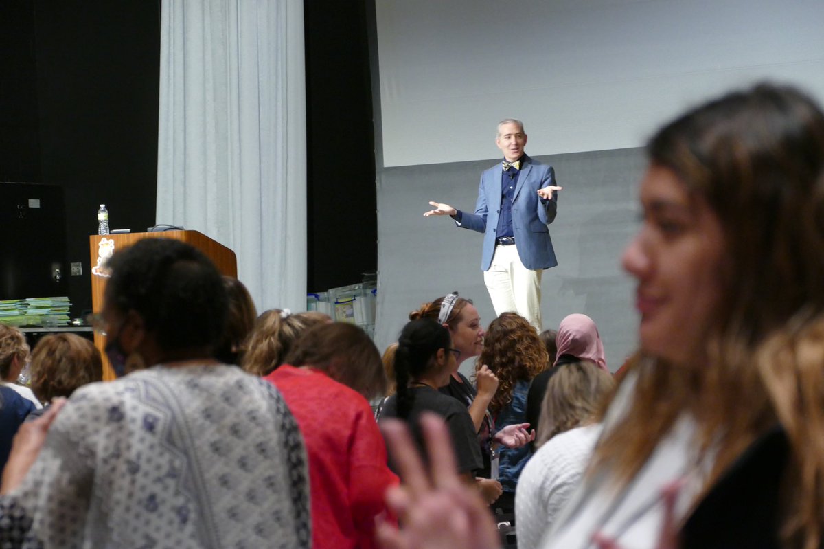 Region10ESC's tweet photo. What a way to start a conference! Everyone give @danstromain a 👏 for such an engaging, active keynote! It brought the 😁 #R10N4F https://t.co/hirNBqYxaS