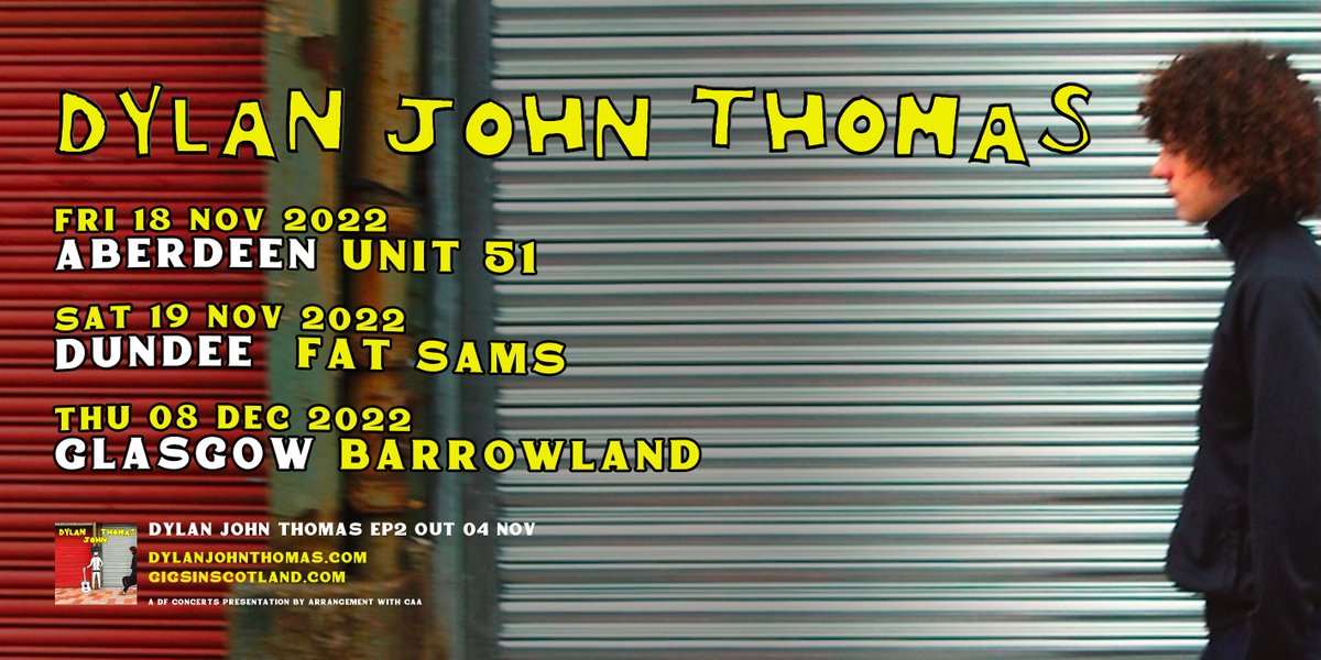 ON SALE NOW 🎟 » @DylanJohnThoma5 @unit51aberdeen | 18th November 2022 @fatsams | 19th November 2022 @TheBarrowlands | 8th December 2022 TICKETS ⇾ gigss.co/dylan-john-tho…