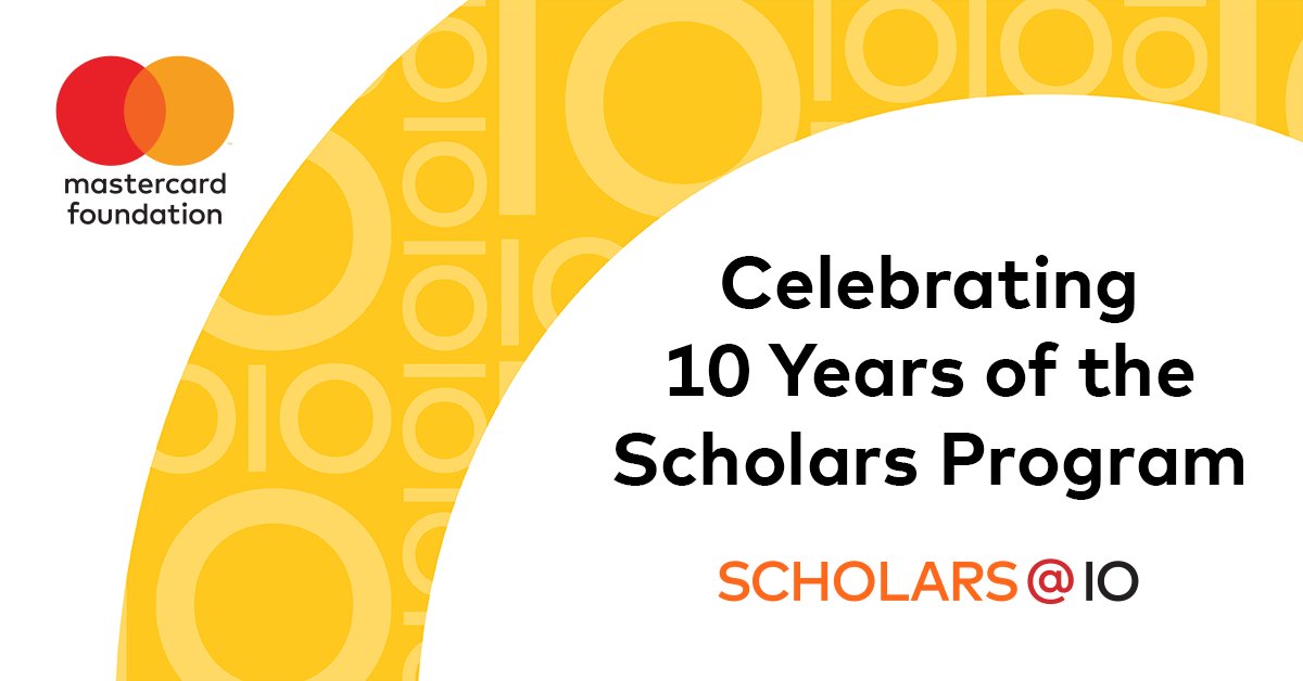 Ten years ago, the Mastercard Foundation launched the Scholars Program. Join us in a series of virtual events, social conversations, documentaries, and our annual summit to celebrate a decade of transformative impact and learning. bit.ly/3nR7cjd

#Scholars10
