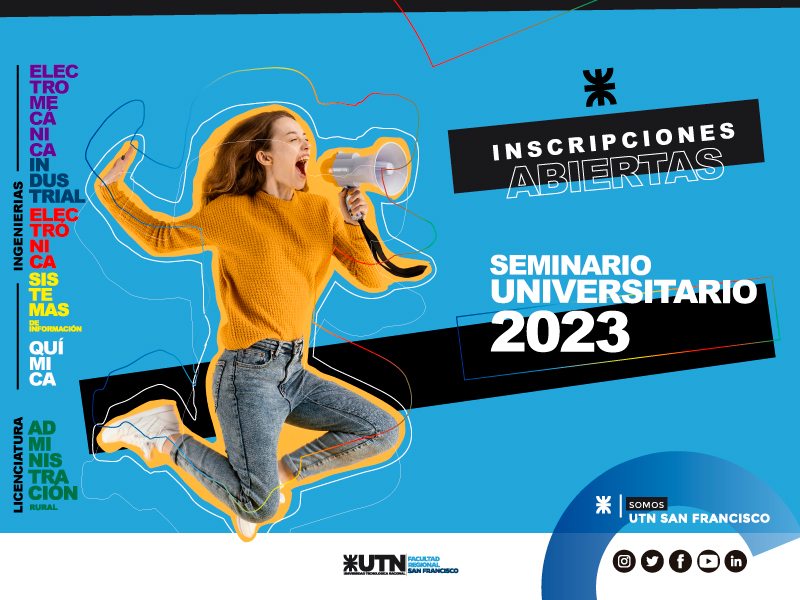 utnsanfco's tweet photo. Seguimos inscribiendo al Seminario Universitario Extensivo 2023 de nuestras carreras de grado
#Ingeniería
#Licenciatura
Te esperamos!!!
https://t.co/05p6MbkPqX https://t.co/1AHMTANpKG