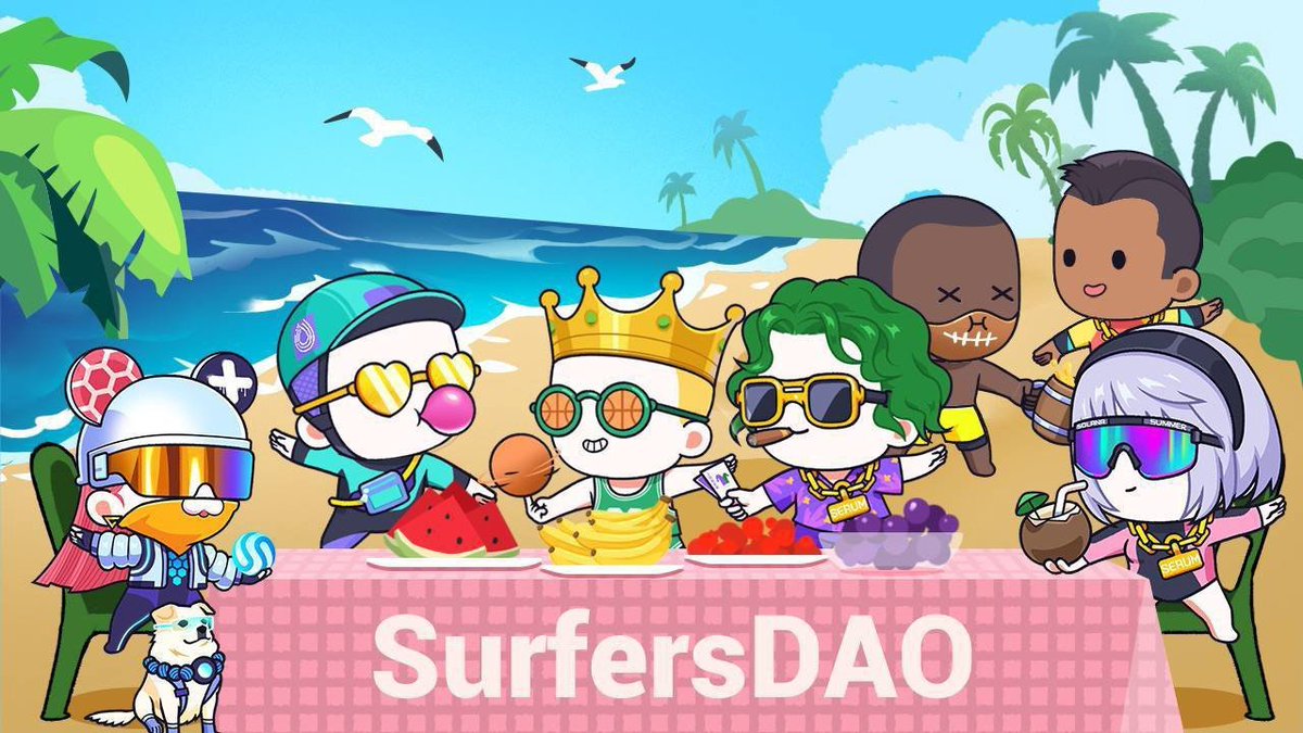 To celebrate the launch of the #SerumSurfers DAO &amp; their new official Twitter page @SurfersDAO we are GIVING AWAY 1 Serum Surfer NFT! 🏄
 
Follow the steps below for a chance to WIN 👇

1) Follow @SurfersDAO, @ProjectSerum, @BurntFinance
2) Like + RT
3) Tag 3 Friends