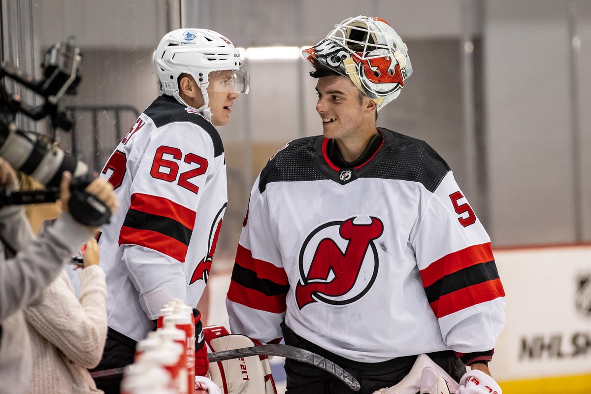 NJDevils's tweet photo. Seeing guys on the ice again just feels right. 

#NJDevils | @PlymouthRock https://t.co/qo10cY3XKv