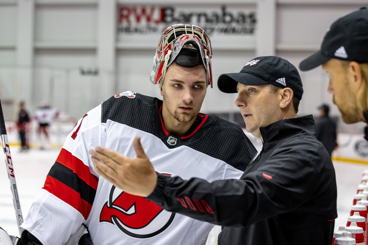 NJDevils's tweet photo. Seeing guys on the ice again just feels right. 

#NJDevils | @PlymouthRock https://t.co/qo10cY3XKv