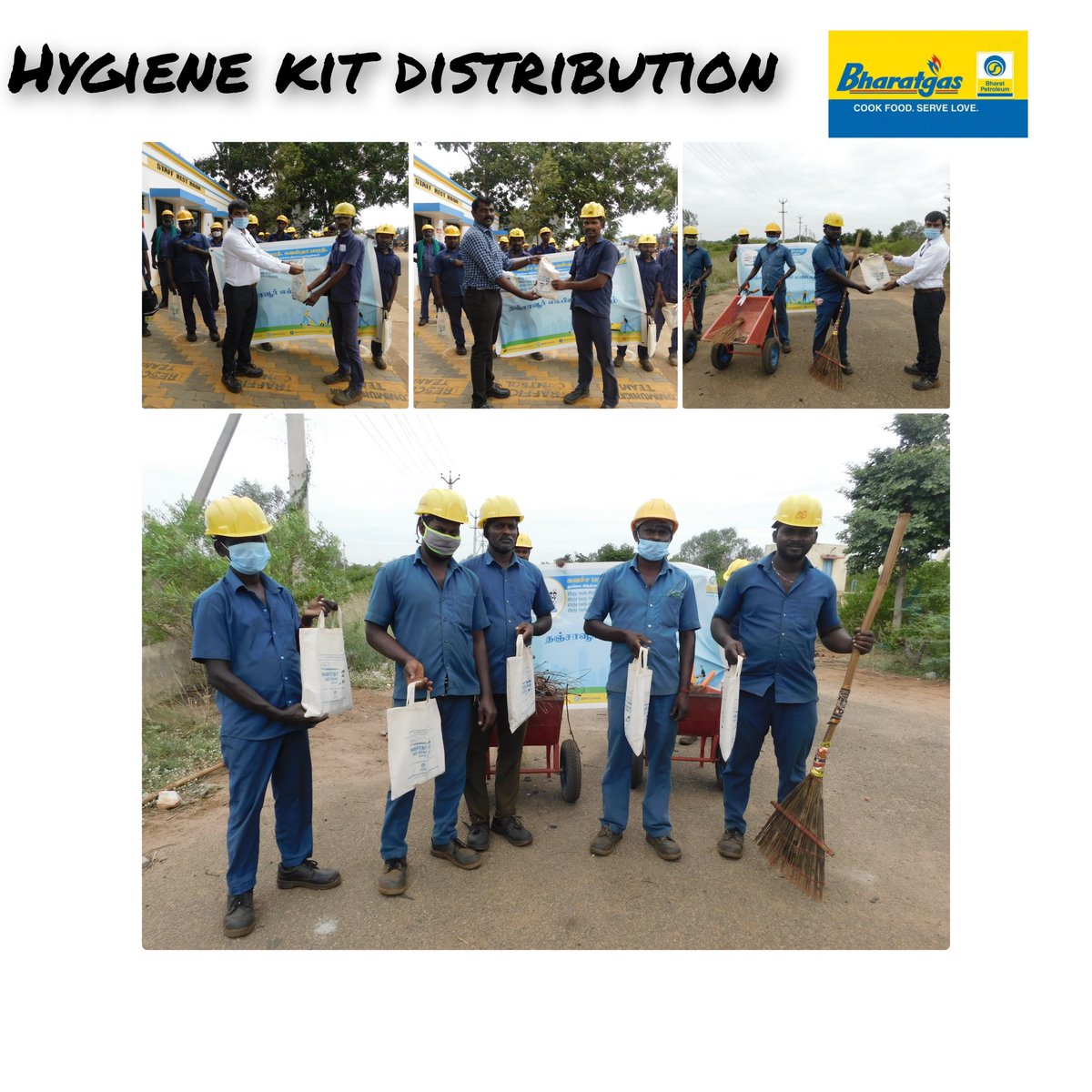 BPCLTanjore's tweet photo. Taking Swachhata beyond Plant premises, below activities were organised at Thanjavur LPG Plant

1. Swachhata Rally by Officers, GETs, Apprentice &amp; contract labour

2. Cleanliness outside plant

3. Hygiene kit distribution
#SwachhBharat @BPCLimited https://t.co/xtkAhsCZCj