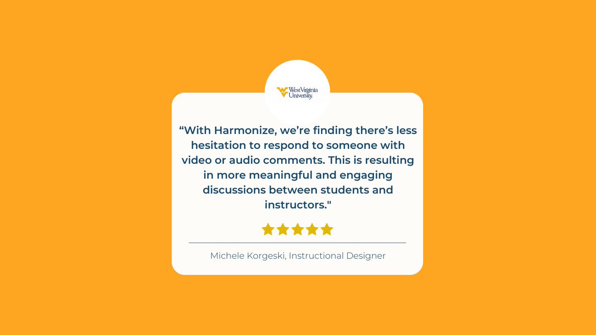 Blackboard user <a href="/WestVirginiaU/">WVU Mountaineers · Let's Go!</a> uses Harmonize to take #StudentEngagement to new heights in online courses. Stop by Booth #323 at #AT22 to learn how you can, too! 🚀🚀🚀