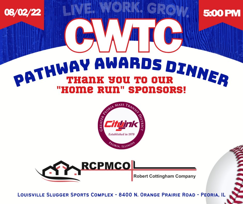 cwtcinc's tweet photo. Many thanks to all of our sponsors who make our CWTC Pathway Awards Dinner possible! Contact Amy Suprunowski at 309-686-3300 Ext. 218 if you'd like to join them!
#adultswithdisabilities #inclusion #communitysupport #nighttoremember #pathwayawardsdinner #grateful https://t.co/kZT2fffw81
