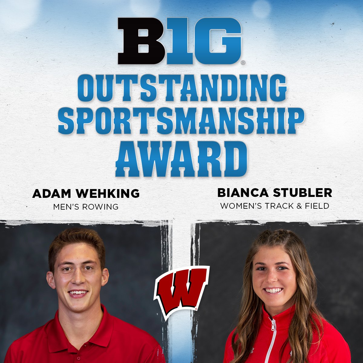 UWBadgers's tweet photo. Congrats to our honorees for the 2021-22 Big Ten Outstanding Sportsmanship Award!

• Adam Wehking (@BadgerRowing)
• Bianca Stubler (@BadgerTrackXC) 

📰 https://t.co/rGWBpuOtKF https://t.co/lRANSMkWDc