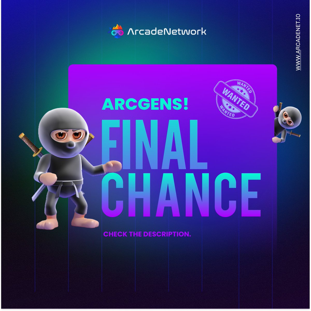 ArcadeNetwork_'s tweet photo. π¨ Final Reminder!
Final reminder for all the ArcGens Candidates to follow the steps to be eligible:
1οΈβ£ Follow the official Twitter: https://t.co/xWKL5Pyzb5
2οΈβ£ Join the Discord Community: https://t.co/5IIsKOhwSa
3οΈβ£ Join Telegram Community: https://t.co/hgXKvKQp2C https://t.co/wqMIlULau5