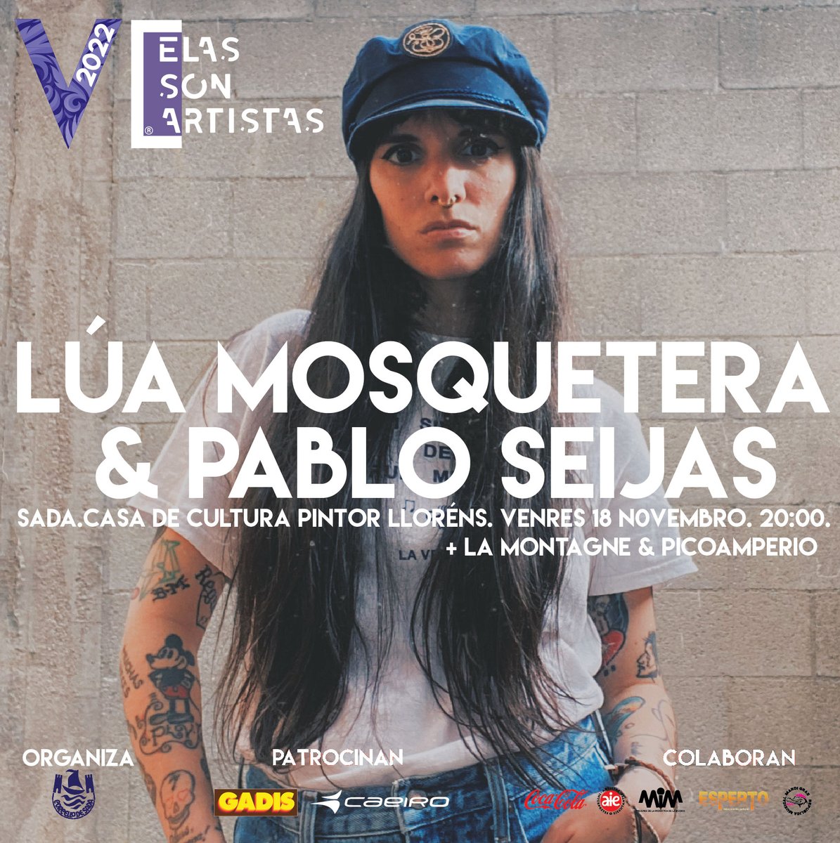 elassonartistas's tweet photo. E iso non era todo... 💜 LaMontagne & PicoAmperio e Lúa Mosquetera & Pablo Seijas ✨ tamén formarán parte da quinta edición de #ElasSonArtistas.
18 de novembro (21.00 horas) 📍 Casa da Cultura Pintor Lloréns, @concellodesada.
🫶🏻 #EspertoMovimientoCultural.
#ESA22 https://t.co/Ypr8qRwcqM