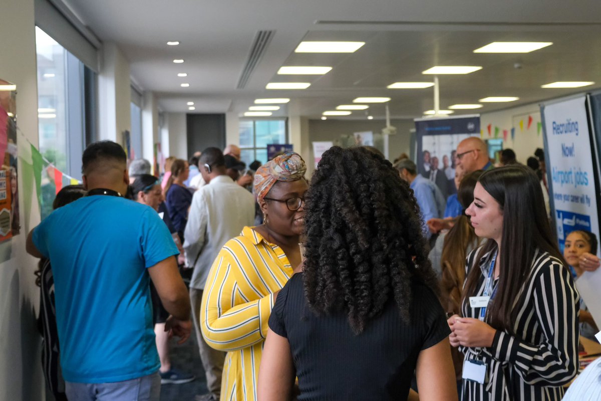 Prathiba01's tweet photo. So great to be part of #Gatwick Jobsfair today with over 100 job offers. Several happy employers &amp; jobseekers. My thanks to @FSBSOCIAL, and to South East and London colleagues for making this possible! @Gatwick_Airport. @juniorkinguk @MMorley_JCP @CarolMorrisDWP @RamachandranDWP https://t.co/8CpP2VkjcM