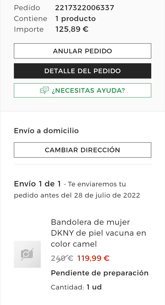 vacarneroveja's tweet photo. Abro hilo. Hago un pedido el 22 de Junio en @elcorteingles. Me mandan notificaciones (2 veces) retrasando la fecha de entrega. https://t.co/X5i5KsZI2g