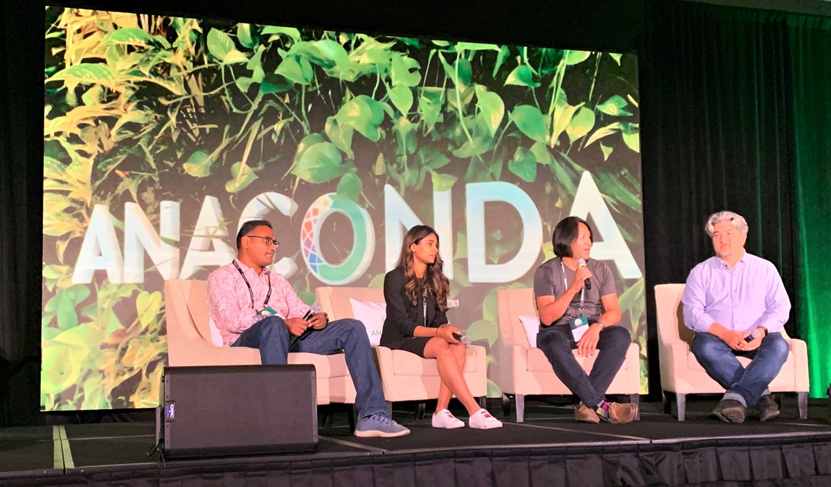 OpenAtIntel's tweet photo. "Much of Intel’s greatest success was building on OSS. If you don’t listen to the community and understand what they are asking of you… you’re unable to move ahead," @triskadecaepyon talking enterprise OSS at @anacondainc anniversary https://t.co/92YdYWHjVT