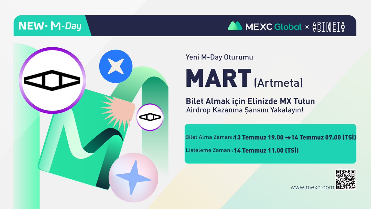 MEXC_Topluluk's tweet photo. 💰 #MEXCTürkiye @artmetaofficial $MART Yeni M-Day Özel Etkinliği

🏆 250 Kişiye Toplam 500 $MX Hediye!

📌 Katılım: https://t.co/rjaFOZ9TxO

📌 M-Day: https://t.co/QSUpRSgI83

✅ Takip et: @MEXC_TR
✅ Takip et: https://t.co/RfMLedCIsH
✅ Beğen
✅ Alıntıla 5 kişi etiketle https://t.co/kT0xf7j88g