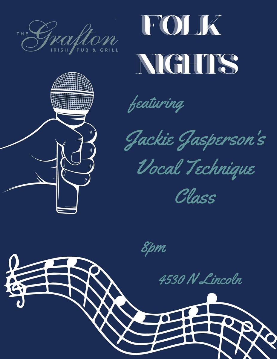 Folk Night Tuesday! Tonight Jackie Jasperson’s Vocal Technique Class @ 8pm. Live music &amp; great drinks…What else do you need? #thegrafton #lincolnsquarechicago #folknighttuesday #chicago #livemusic