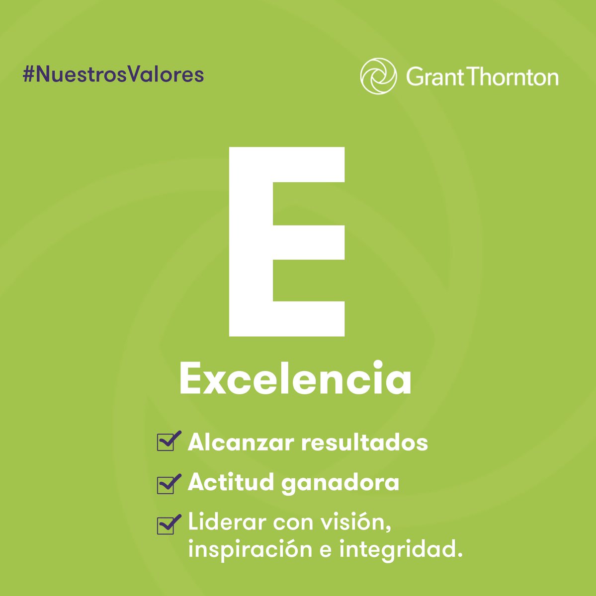 grantthorntonec's tweet photo. #ValoresGT La excelencia, es la característica de ser bueno, de hacer las cosas de manera óptima. Cuando somos excelentes, hacemos las cosas bien sin ninguna excusa. #CLEARR 💜 #GrantThorntonEcuador https://t.co/AW8pybbVMo